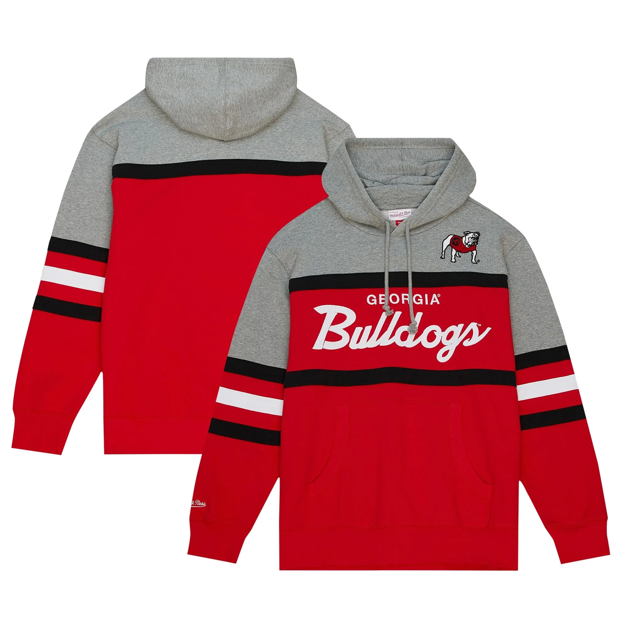 Men's Mitchell & Ness Red Georgia Bulldogs Head Coach Pullover Hoodie