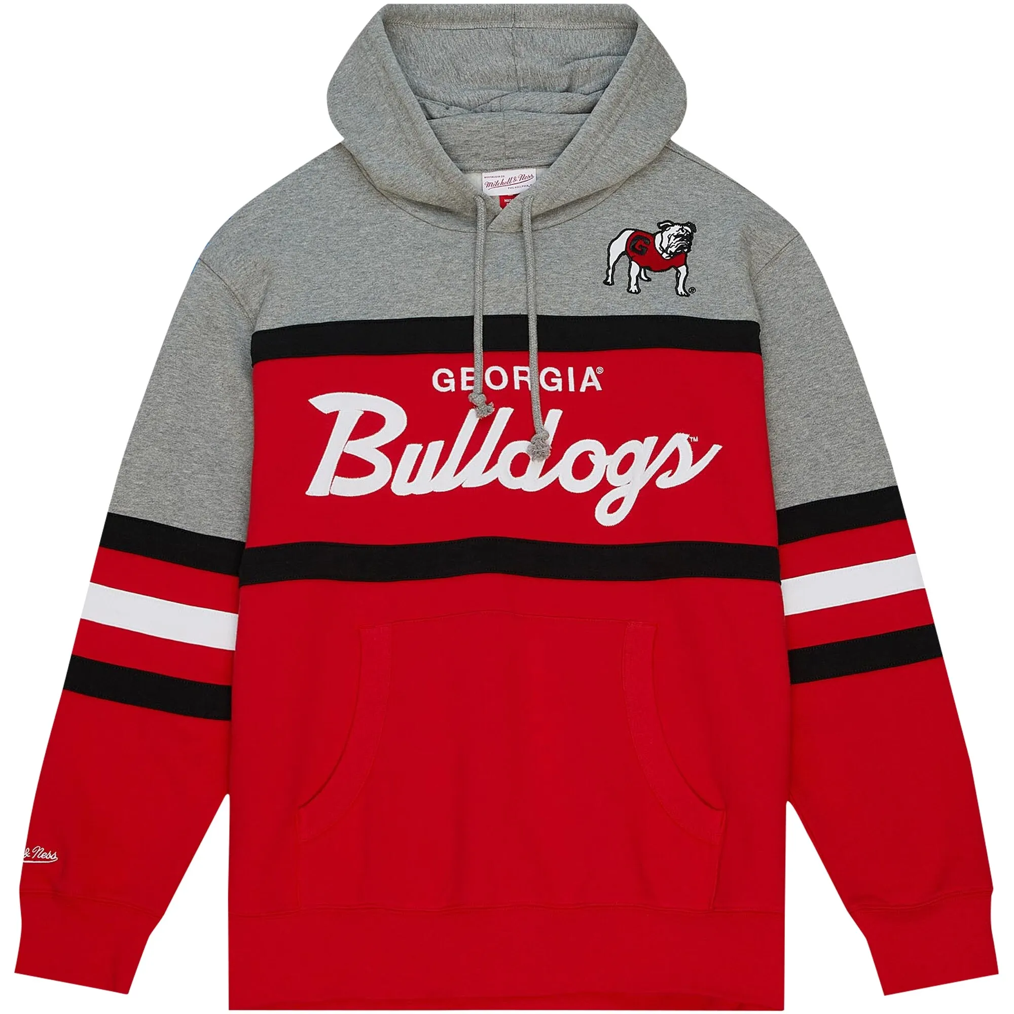 Men's Mitchell & Ness Red Georgia Bulldogs Head Coach Pullover Hoodie