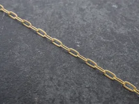 Micro Paperclip Chain, Gold Plated