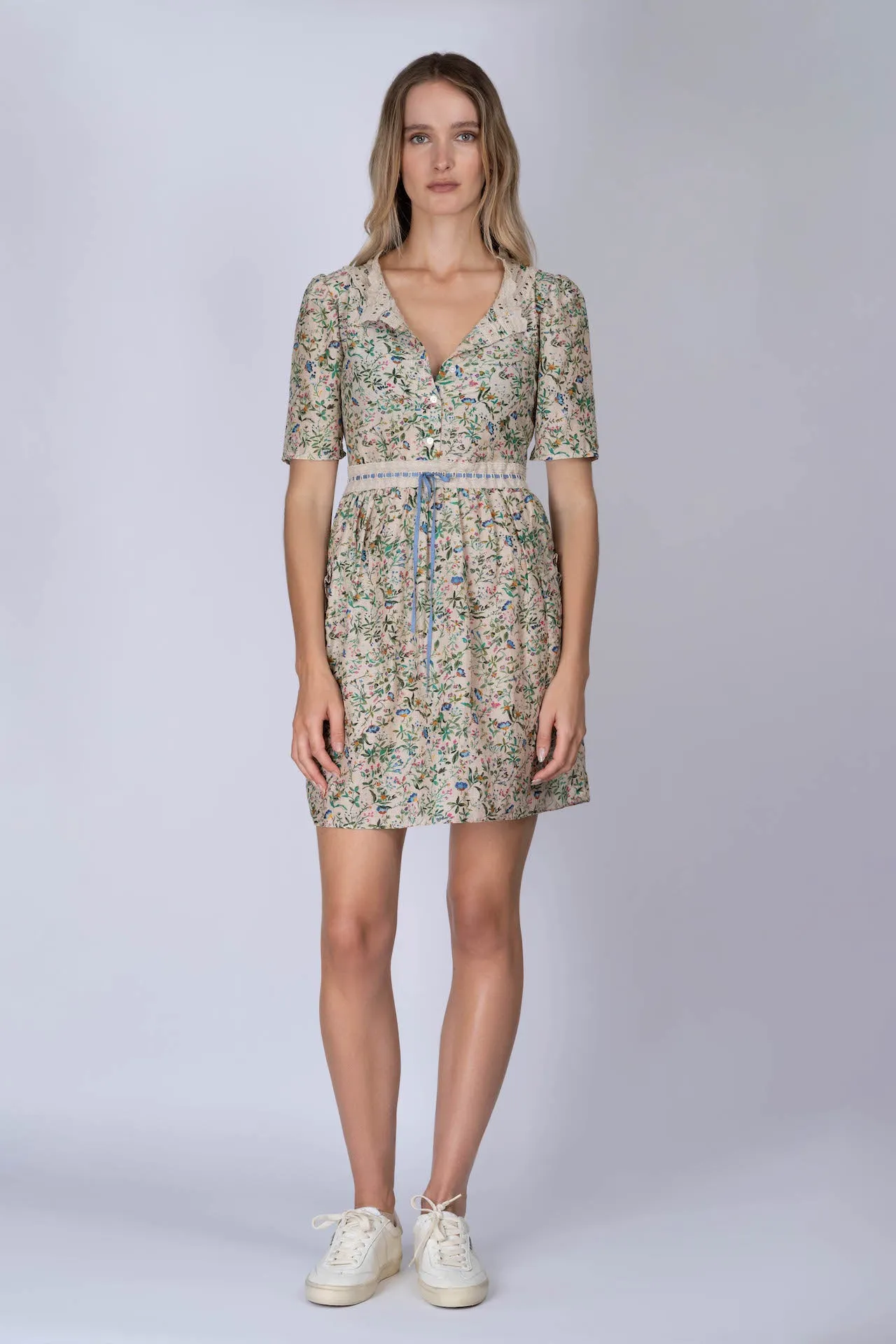 Mini Botanical Print Cotton-Silk SOPHIA Dress