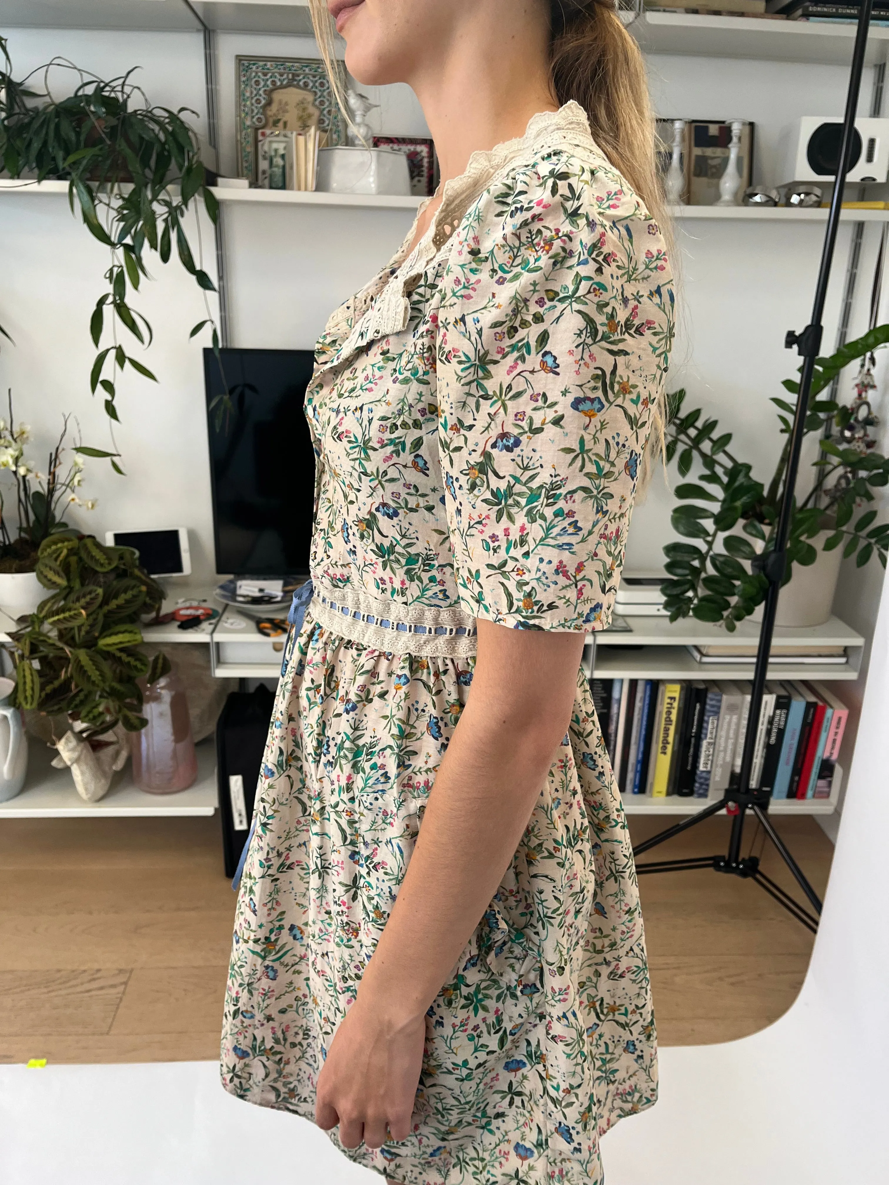 Mini Botanical Print Cotton-Silk SOPHIA Dress