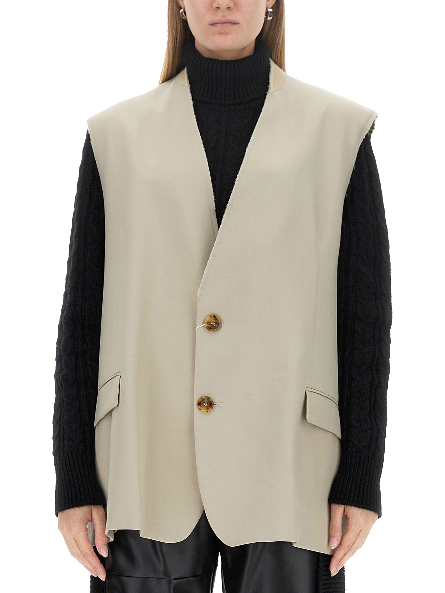 MM6 MAISON MARGIELA    SINGLE-BREASTED WOOL TAILORING VEST