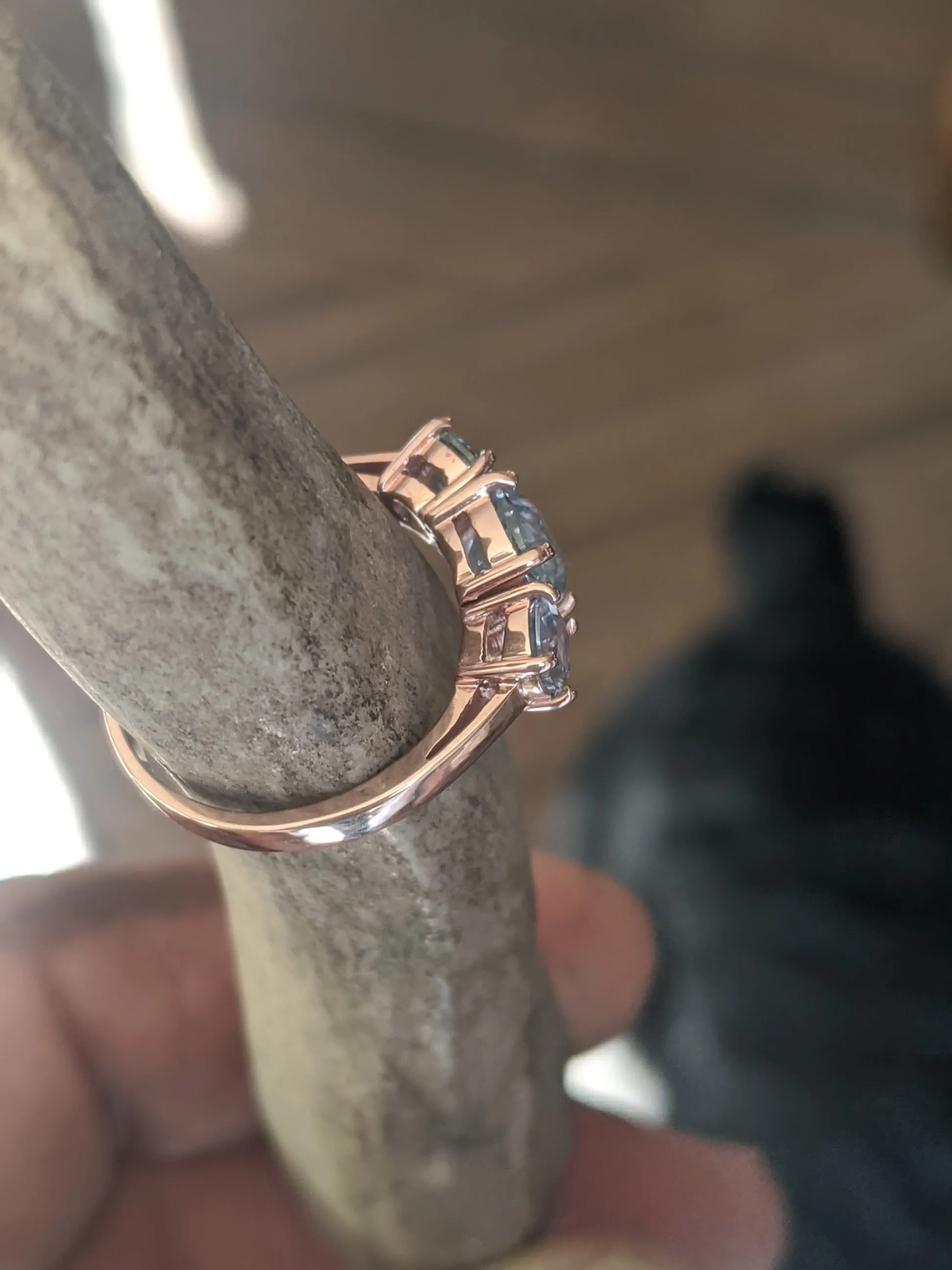 MONTANA SAPPHIRE 10K ROSE GOLD RING