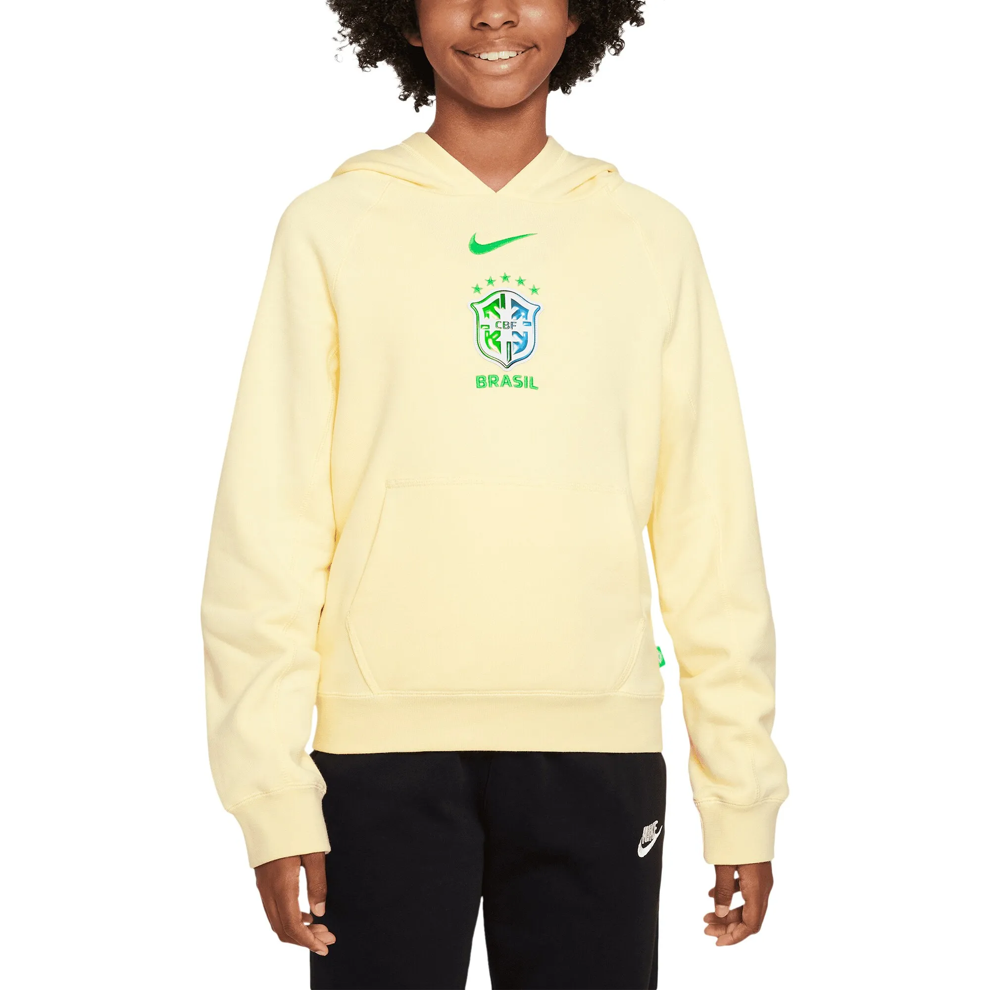 Nike Brazil National Team Youth Yellow Air Pullover Hoodie