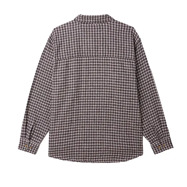 Obey Big Wig Micro Plaid Woven Shirt Brown