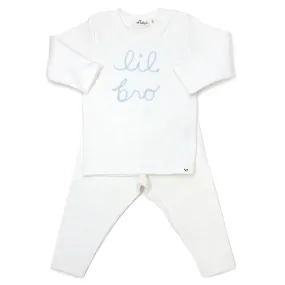 oh baby! Two Piece Set lil bro in Sky Blue Yarn - Cream