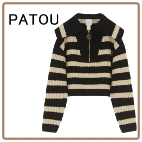 PATOU  |Stripes Casual Style Wool Long Sleeves Office Style