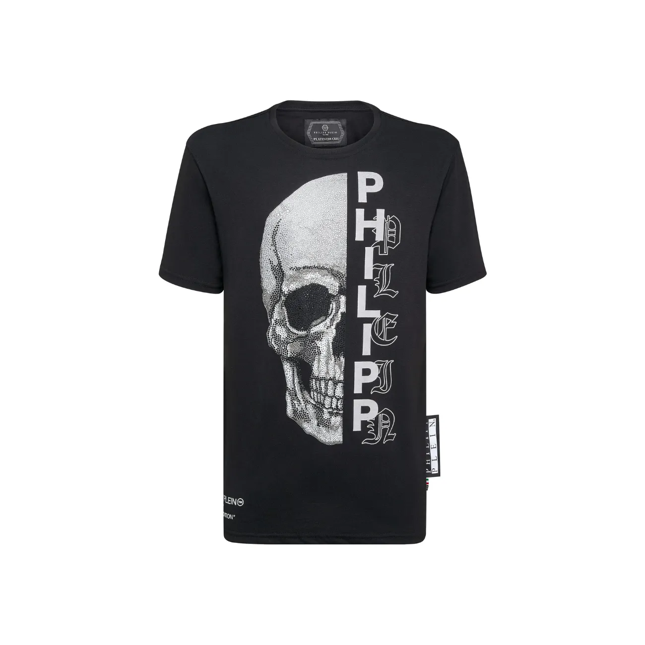 Philipp Plein Platinum Cut Round Neck Gothic Men's T-Shirt