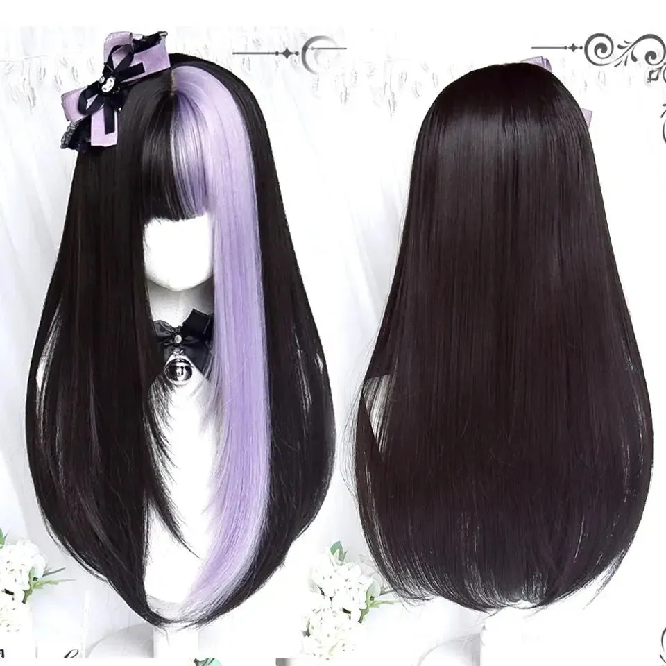 Pink Purple With Black Kawaii Wigs ON1363