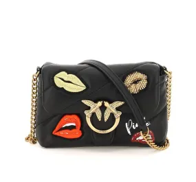 Pinko Baby Love Red Lips Puff Shoulder Bag