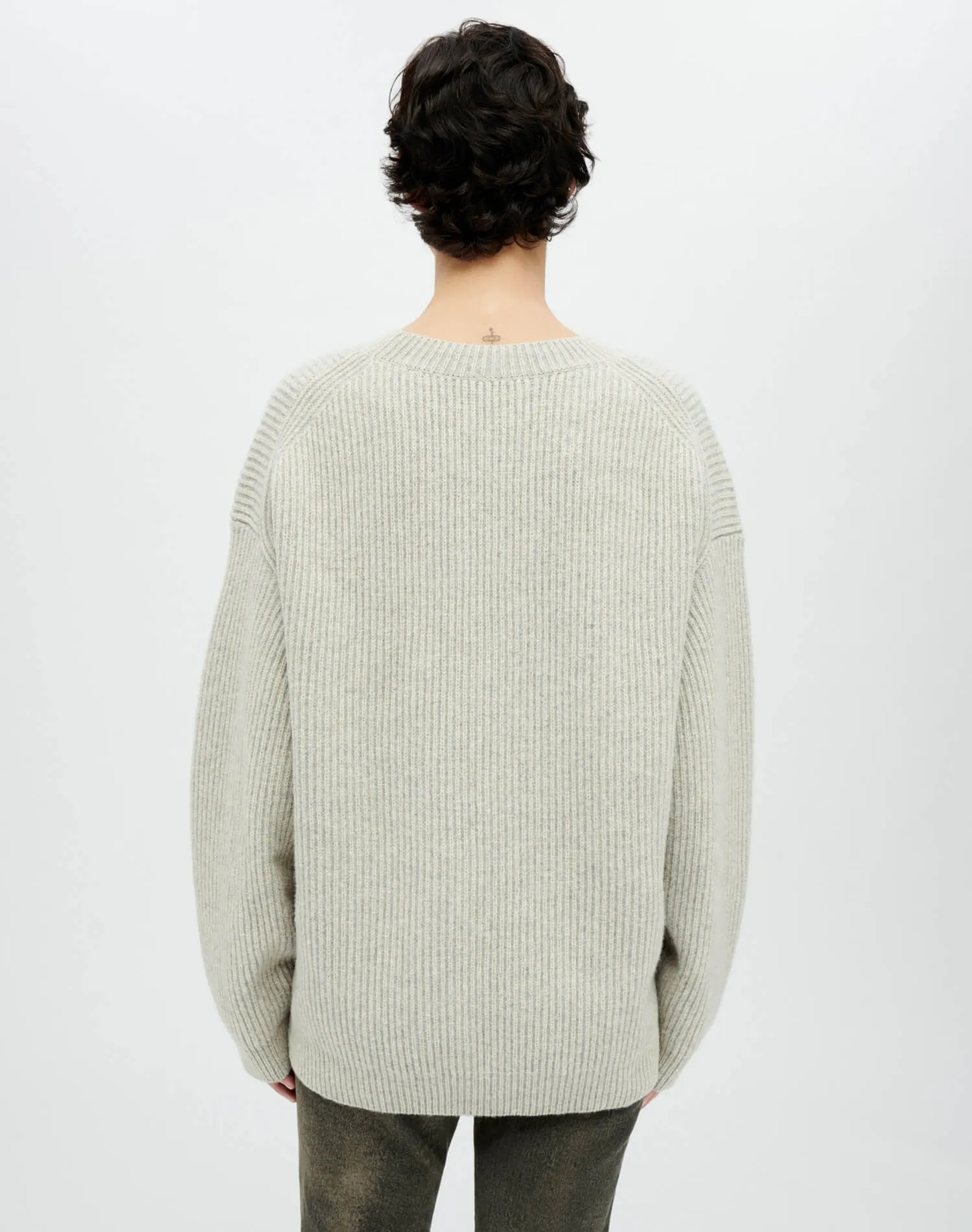 Plaited Crewneck Pullover - Oatmeal Grey Heather