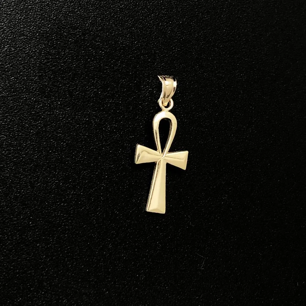 Polished Small Ankh Pendant 10K Yellow Gold Pendant