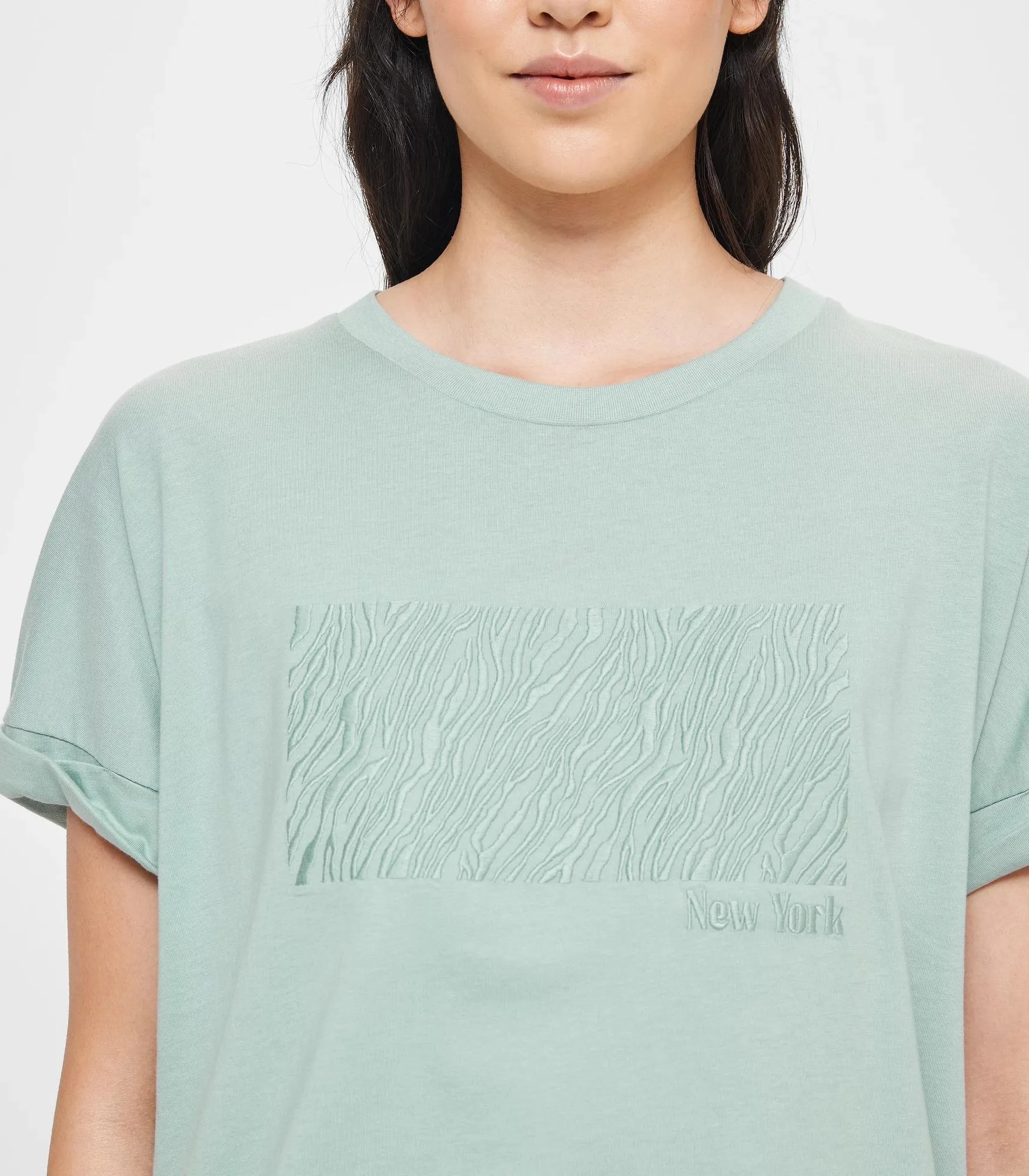 popular  Oversized Boxy T-Shirt - Jadeite Green New York