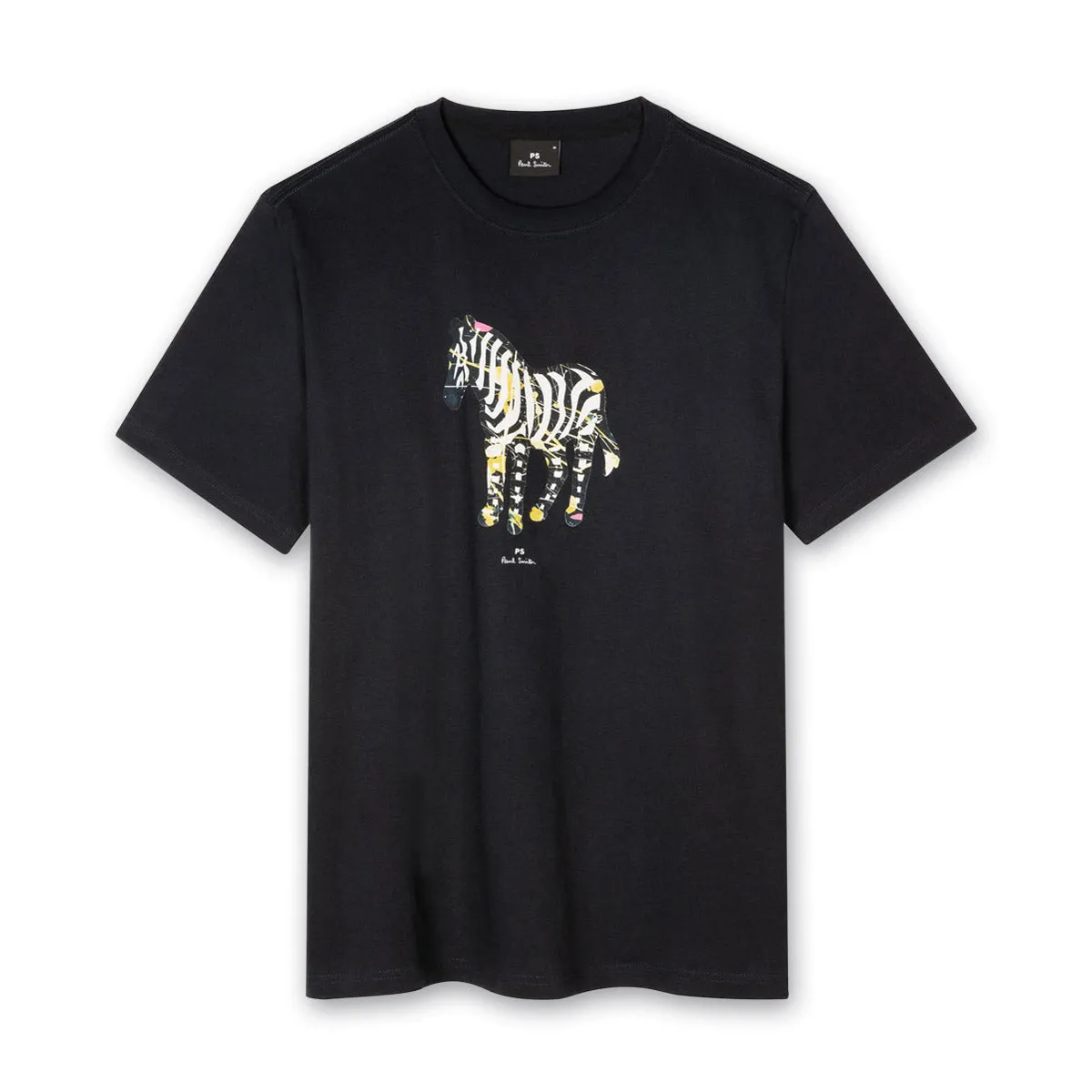 PS Paul Smith - 'Paint Splash Zebra' Print T-Shirt in Black