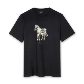 PS Paul Smith - 'Paint Splash Zebra' Print T-Shirt in Black