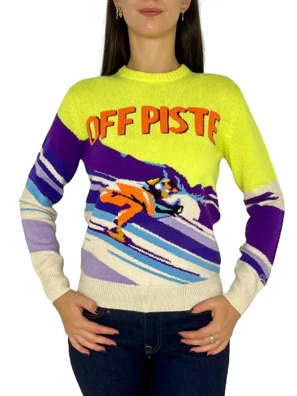 PULLOVER DONNA GIALLO/VIOLA OFF PISTE