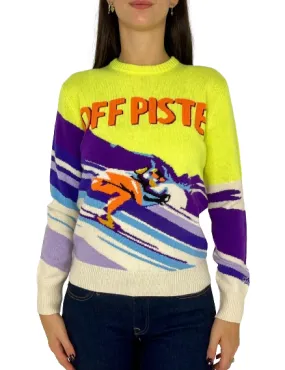 PULLOVER DONNA GIALLO/VIOLA OFF PISTE