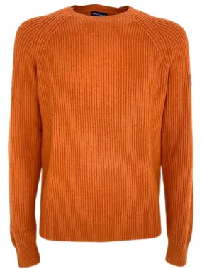 PULLOVER UOMO ARANCIONE MISTO LANA