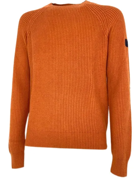 PULLOVER UOMO ARANCIONE MISTO LANA