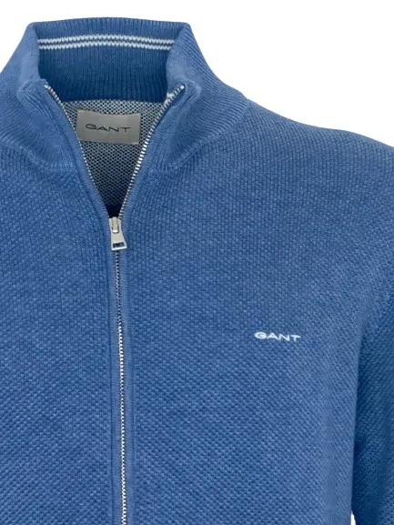 PULLOVER UOMO AZZURRO CON LOGO FRONTALE