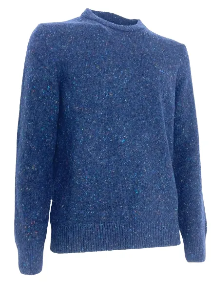 PULLOVER UOMO BLU MISTO LANA