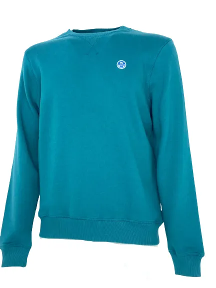 PULLOVER UOMO VERDE ACQUA 100% COTONE