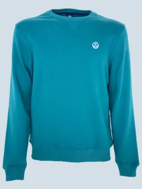 PULLOVER UOMO VERDE ACQUA 100% COTONE