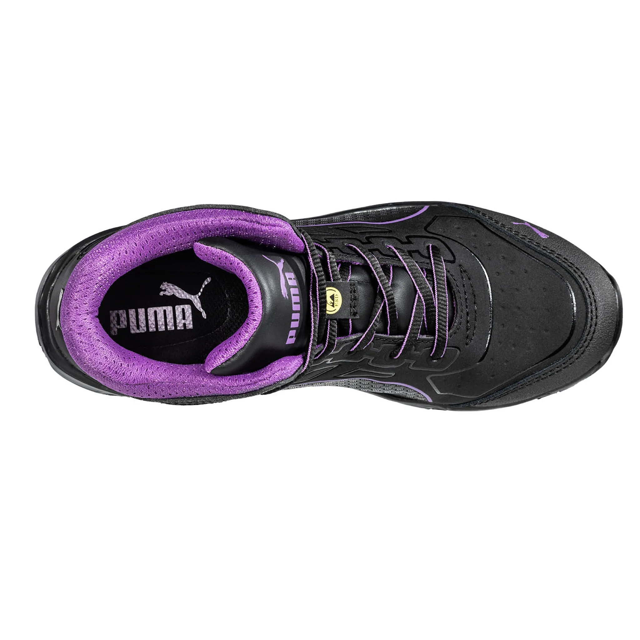 Puma Women's 633895 Stepper 2.0 Black Mid Safety Composite Toe Work Shoes