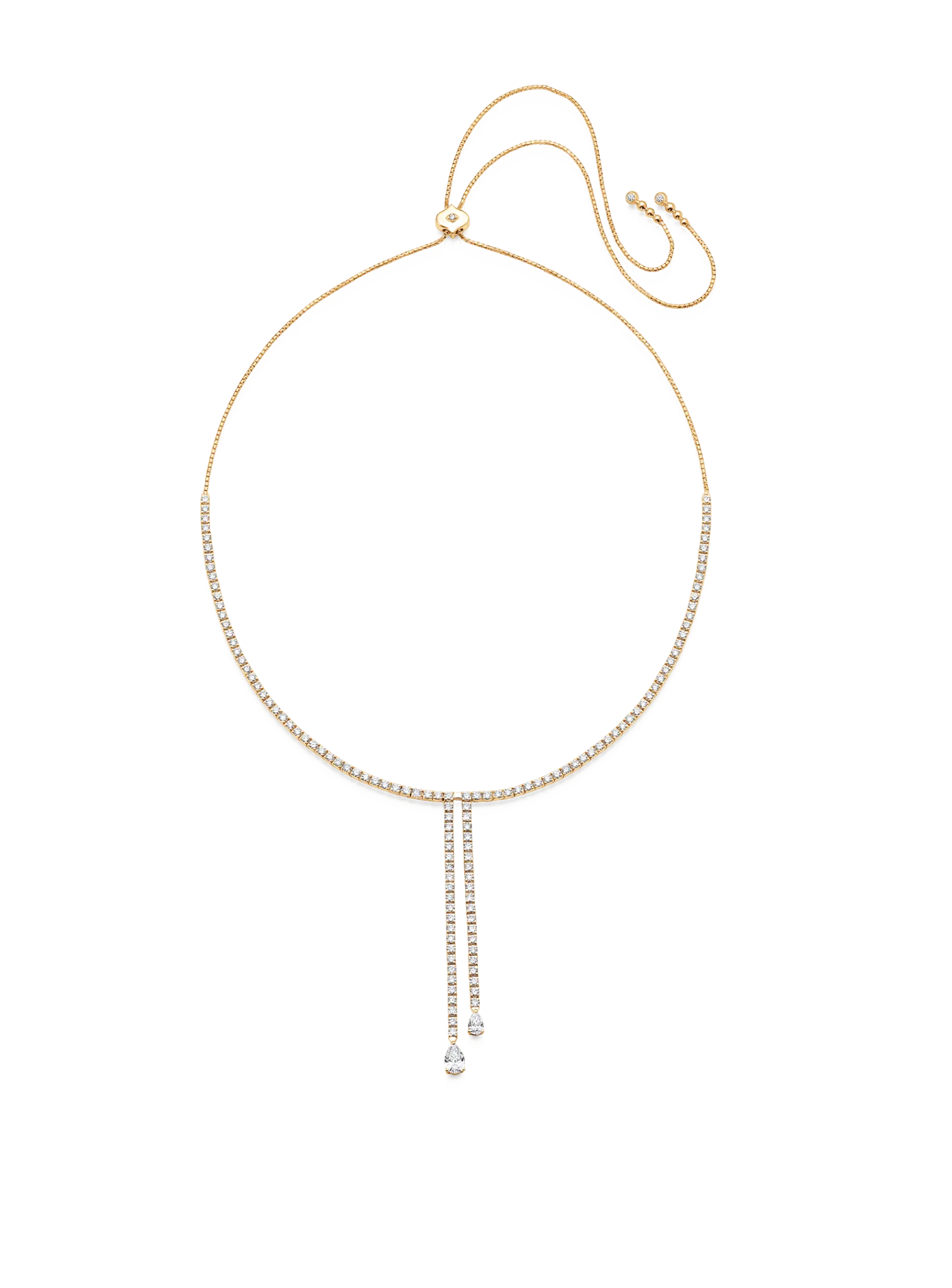 Purity Double Pear Diamond Bolo Necklace