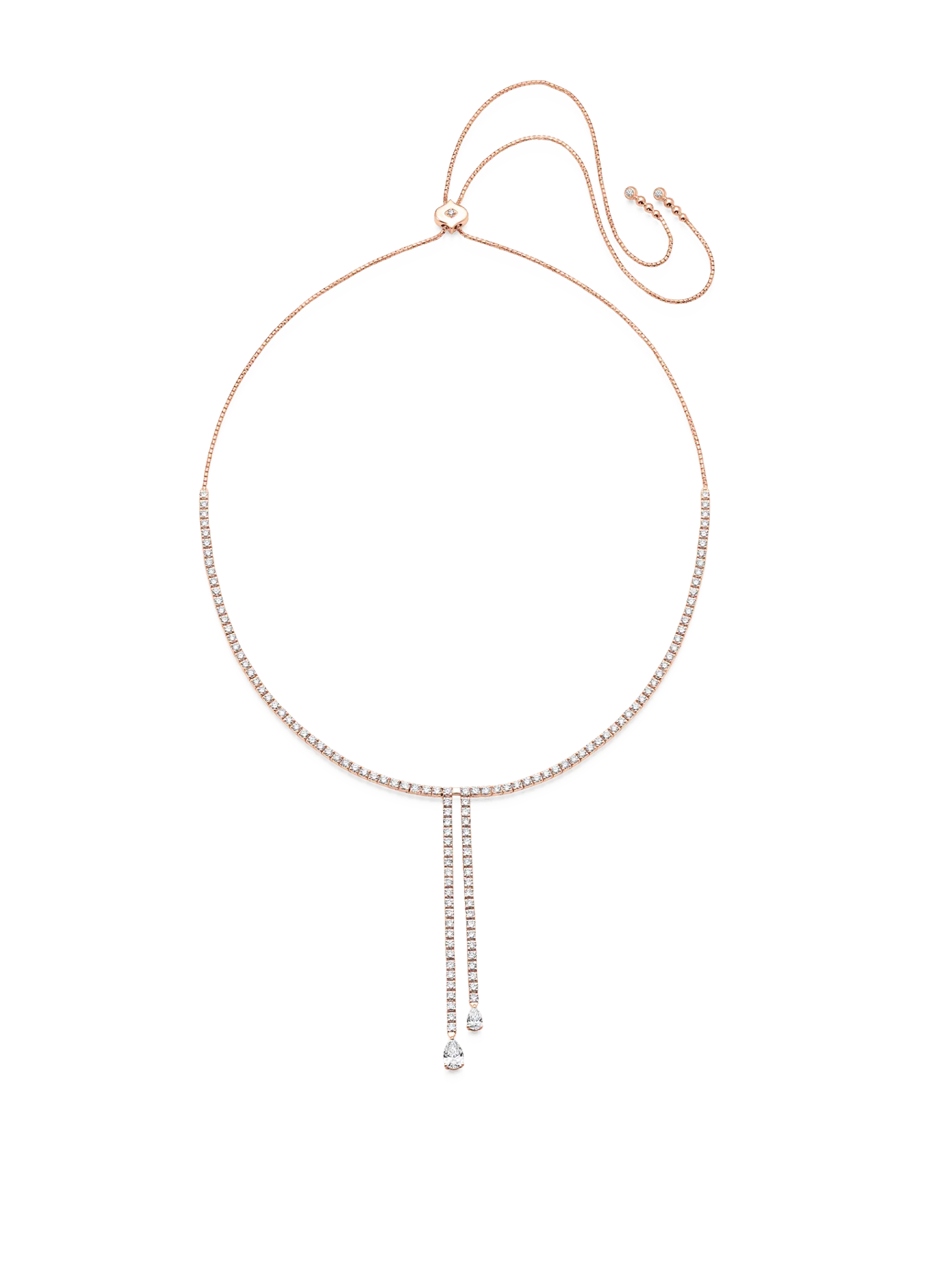 Purity Double Pear Diamond Bolo Necklace