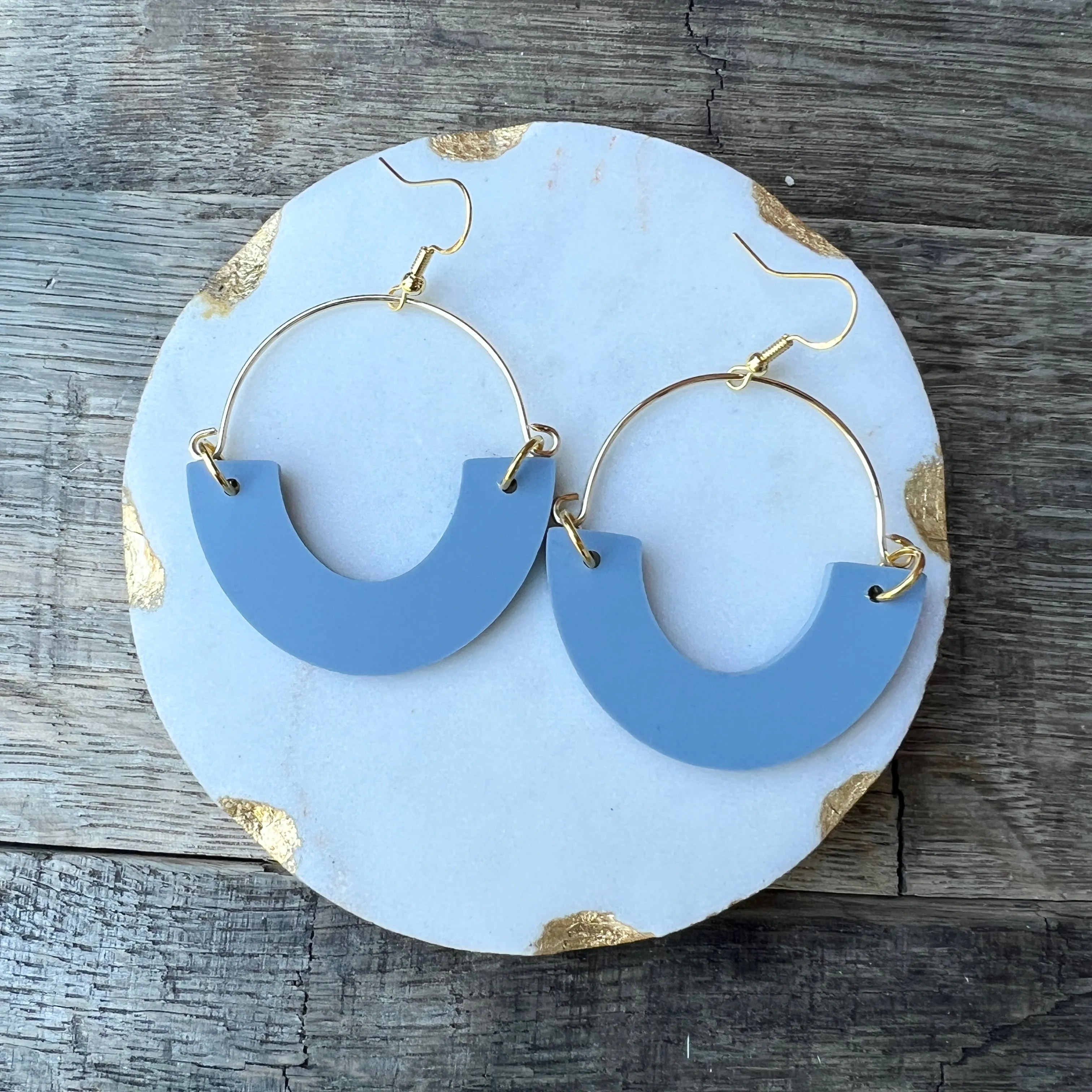 Remix Hoops - Coastal Blue - Brass & Acrylic Earring