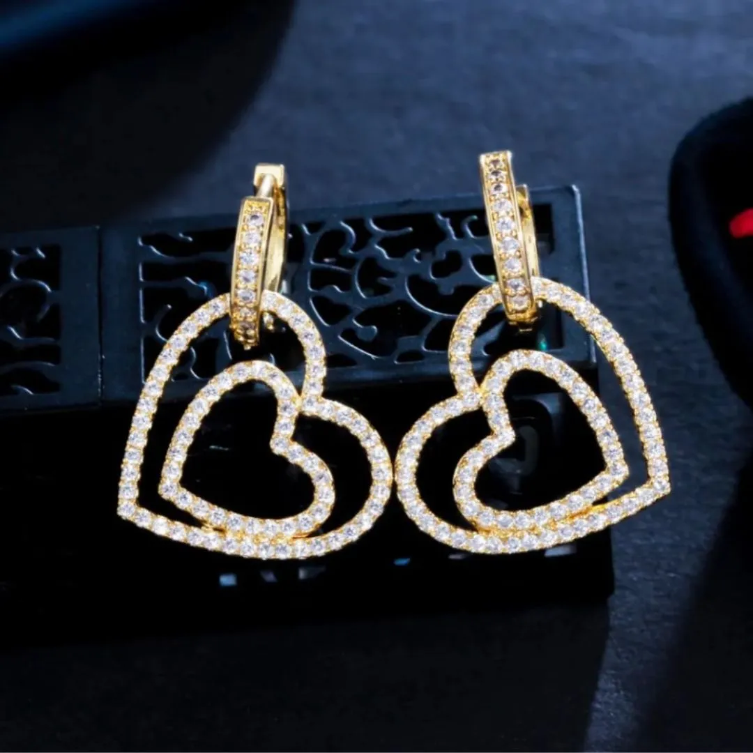 Romila Heart Earring in Gold