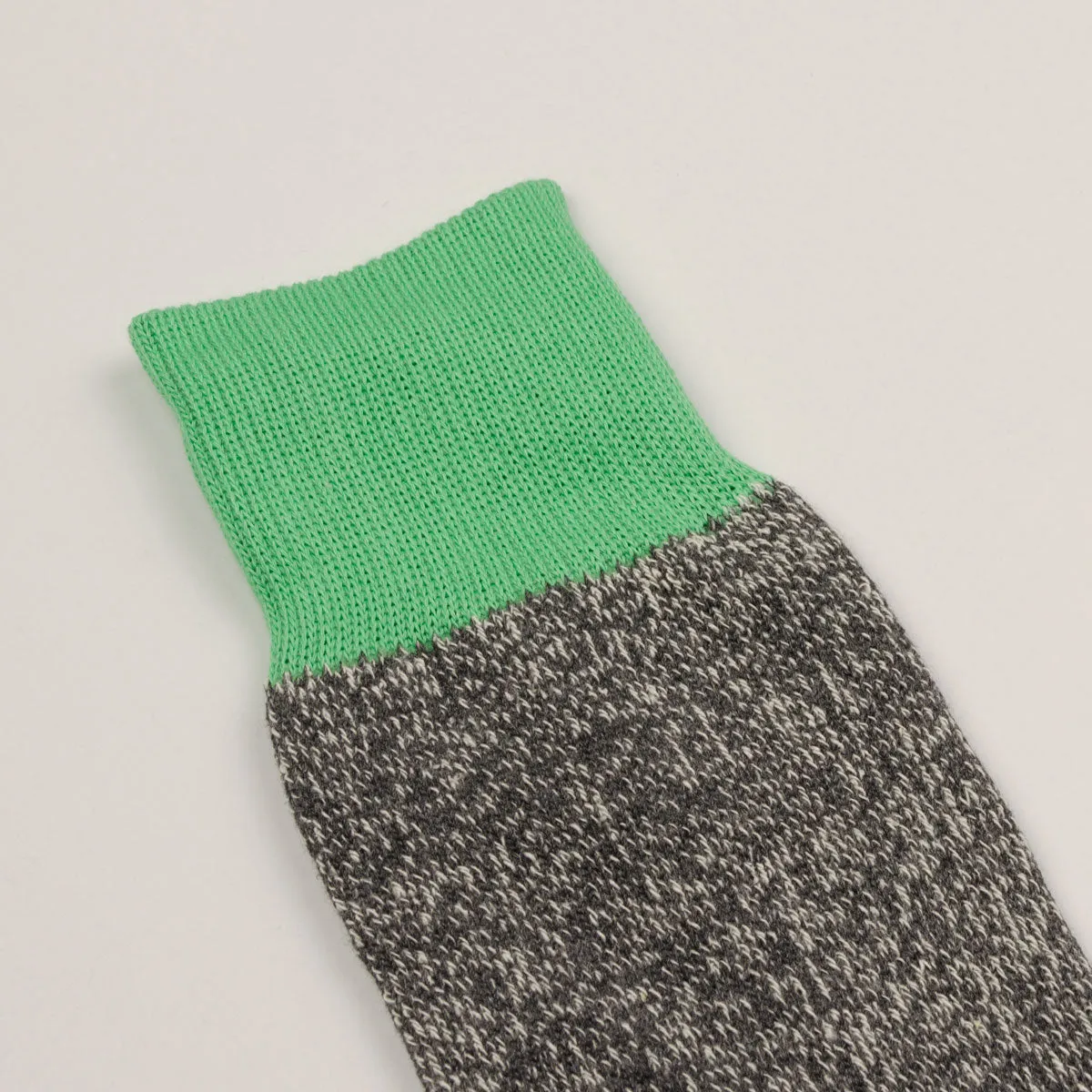 RoToTo - Doubleface Silk / Cotton Socks - Mint / Gray