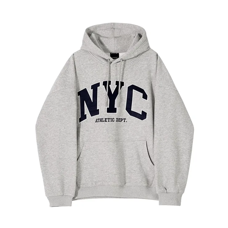 RT No. 11065 NYC EMBROIDERED LETTERED PULLOVER HOODIE