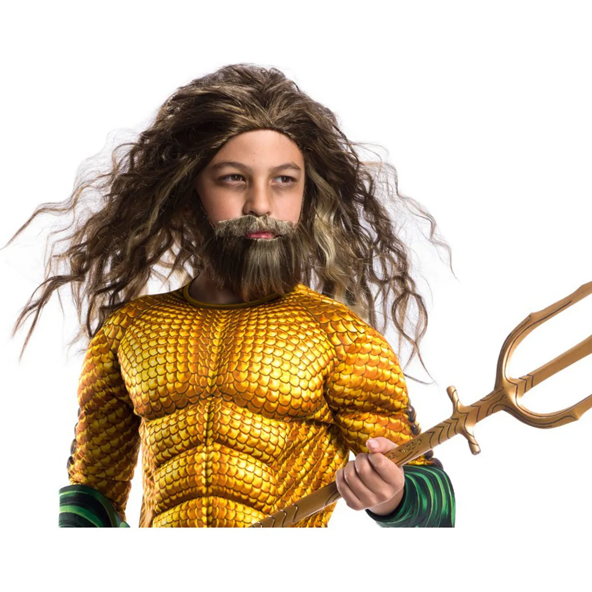 Rubies Aquaman Kids Beard And Wig Set, Brown