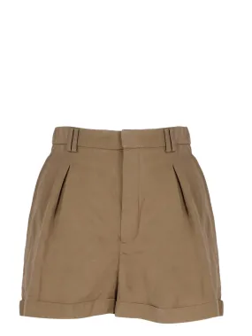 Saint Laurent Pleated High-Waisted Shorts