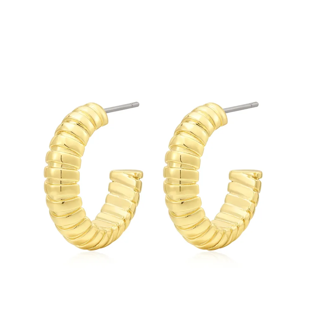 SNAKE CHAIN HOOPS- GOLD