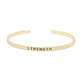 Stacka Brushed Brass Bangle STRENGTH 3MM Gold Plated