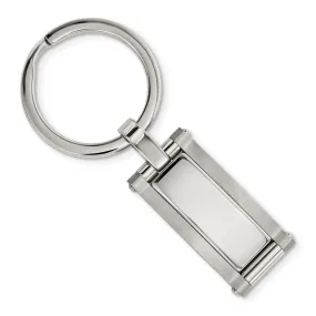 Stainless Steel Brushed & Polished Rectangle Key Chain