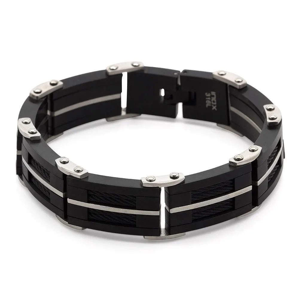 Stainless Steel Cable Bracelet Black