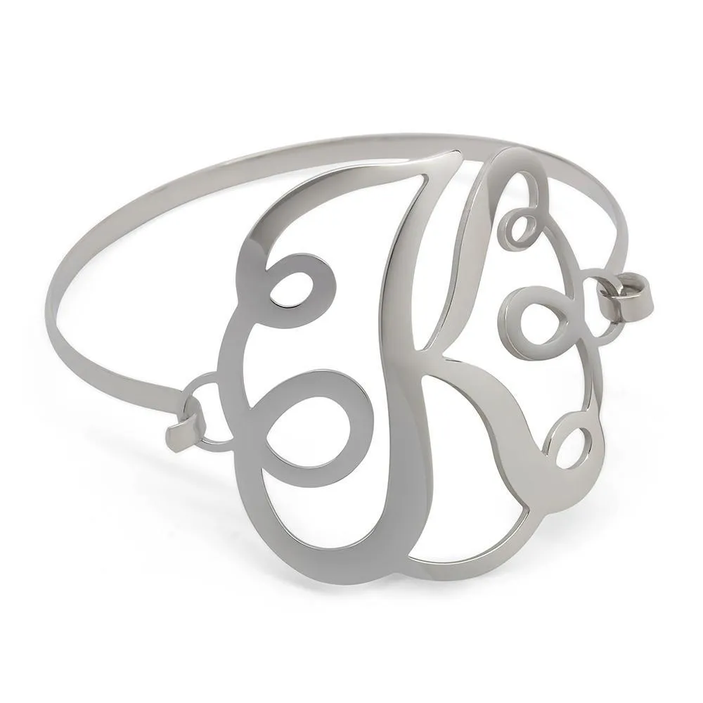 Stainless Steel Wire Bracelet Initital - K