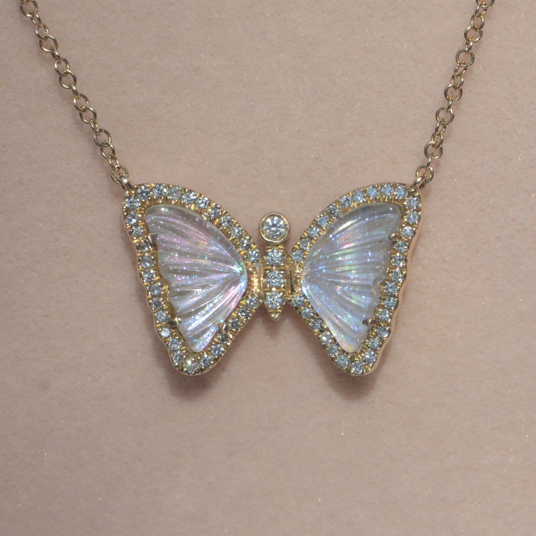 Stardust Butterfly Necklace with Diamonds