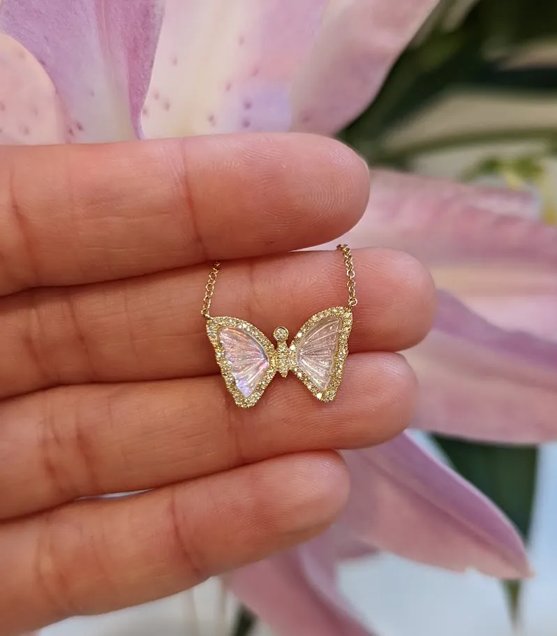 Stardust Butterfly Necklace with Diamonds