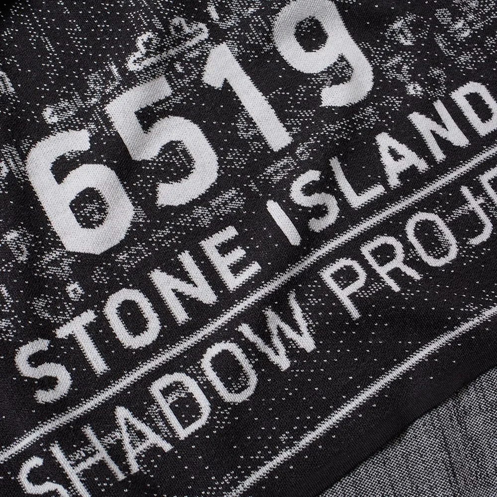 Stone Island Shadow Project Jacquard Wool ScarfBlack & White