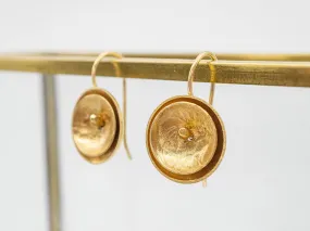 Teacup Earring on Small Hook, Gold