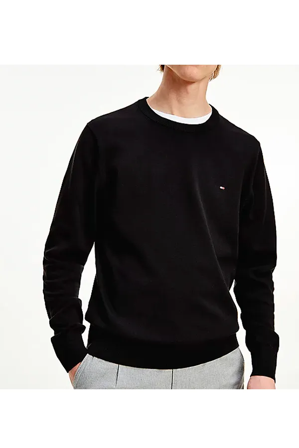 Tommy Hilfiger Cotton Silk Knit Pullover Black