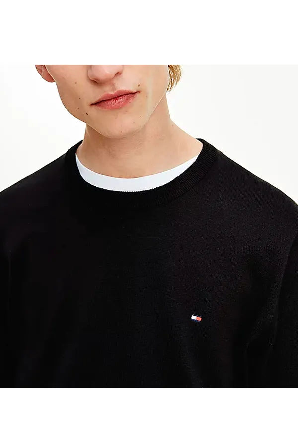 Tommy Hilfiger Cotton Silk Knit Pullover Black