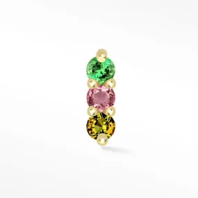 Tourmaline Flat Back Earring 3 Scones 14k Yellow