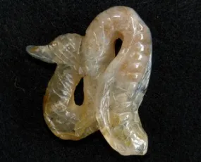 Translucent Chinese River Jade Snake Carving / Pendant #3