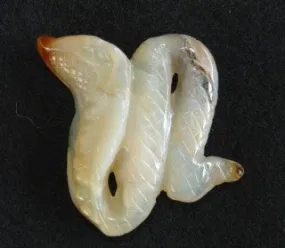 Translucent Chinese River Jade Snake Carving / Pendant #5